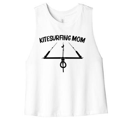 Funny Kitesurfing For Mom Mother Kiteboarding Kite Surfing Gift Women's Racerback Cropped Tank