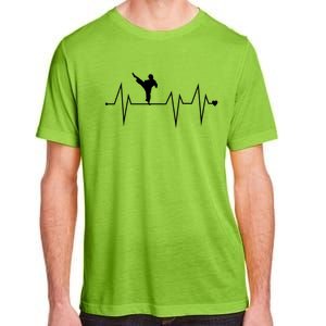 Funny Karate Fighter Shotokan Heartbeat Heart Pulse Rate Ekg Meaningful Gift Adult ChromaSoft Performance T-Shirt