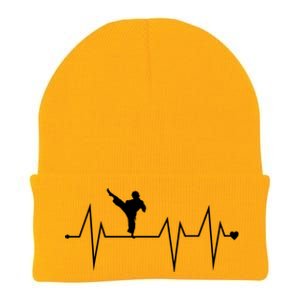 Funny Karate Fighter Shotokan Heartbeat Heart Pulse Rate Ekg Meaningful Gift Knit Cap Winter Beanie