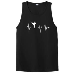 Funny Karate Fighter Shotokan Heartbeat Heart Pulse Rate Ekg Meaningful Gift PosiCharge Competitor Tank