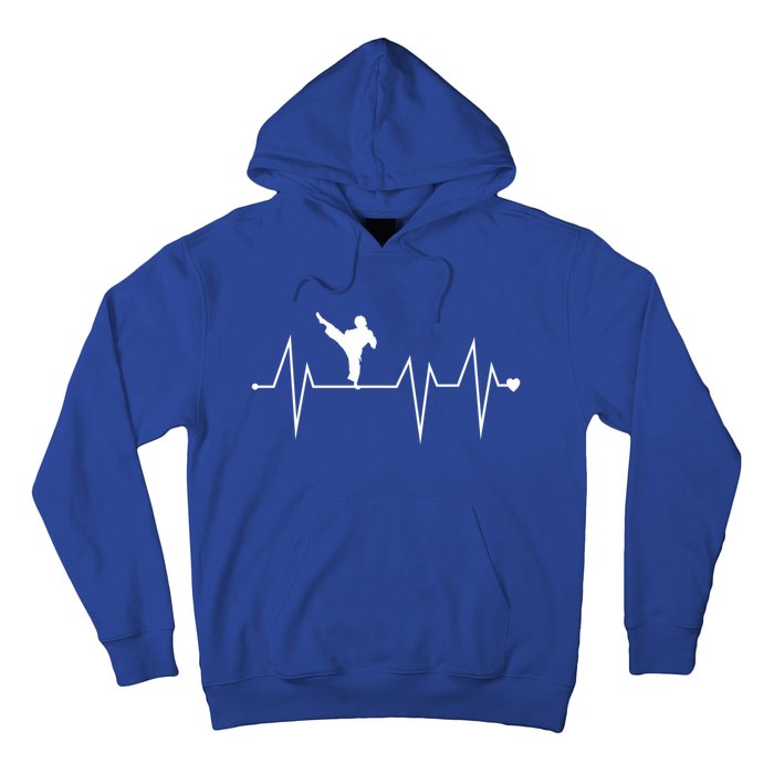 Funny Karate Fighter Shotokan Heartbeat Heart Pulse Rate Ekg Meaningful Gift Hoodie