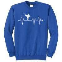 Funny Karate Fighter Shotokan Heartbeat Heart Pulse Rate Ekg Meaningful Gift Sweatshirt