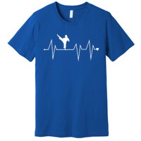 Funny Karate Fighter Shotokan Heartbeat Heart Pulse Rate Ekg Meaningful Gift Premium T-Shirt