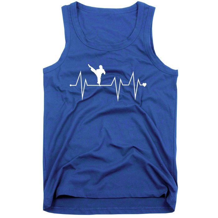 Funny Karate Fighter Shotokan Heartbeat Heart Pulse Rate Ekg Meaningful Gift Tank Top