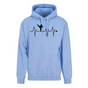 Funny Karate Fighter Shotokan Heartbeat Heart Pulse Rate Ekg Meaningful Gift Unisex Surf Hoodie