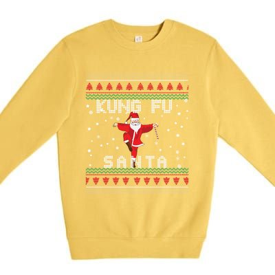 Funny Kung Fu Santa Claus Ugly Christmas Gift Premium Crewneck Sweatshirt