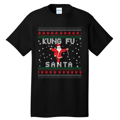 Funny Kung Fu Santa Claus Ugly Christmas Gift Tall T-Shirt