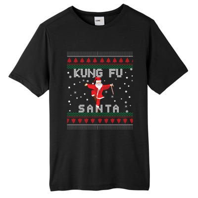 Funny Kung Fu Santa Claus Ugly Christmas Gift Tall Fusion ChromaSoft Performance T-Shirt