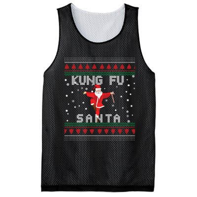 Funny Kung Fu Santa Claus Ugly Christmas Gift Mesh Reversible Basketball Jersey Tank