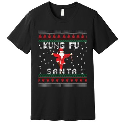 Funny Kung Fu Santa Claus Ugly Christmas Gift Premium T-Shirt