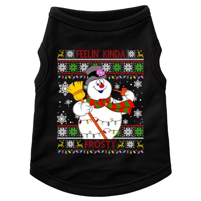 Feelin Kinda Frosty Ugly Christmas Frosty Snowman Christmas Doggie Tank