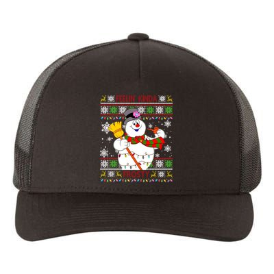 Feelin Kinda Frosty Ugly Christmas Frosty Snowman Christmas Yupoong Adult 5-Panel Trucker Hat