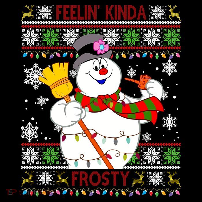 Feelin Kinda Frosty Ugly Christmas Frosty Snowman Christmas Sustainable Bucket Hat