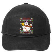 Feelin Kinda Frosty Ugly Christmas Frosty Snowman Christmas 7-Panel Snapback Hat