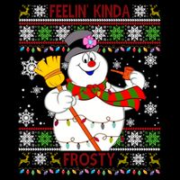 Feelin Kinda Frosty Ugly Christmas Frosty Snowman Christmas Flat Bill Trucker Hat
