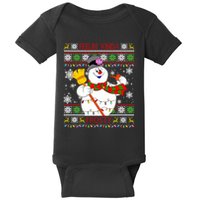 Feelin Kinda Frosty Ugly Christmas Frosty Snowman Christmas Baby Bodysuit