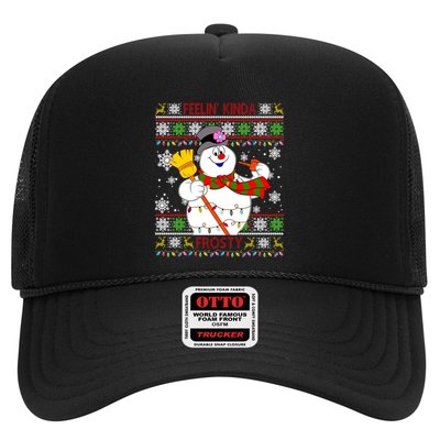Feelin Kinda Frosty Ugly Christmas Frosty Snowman Christmas Trucker Hat