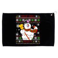 Feelin Kinda Frosty Ugly Christmas Frosty Snowman Christmas Grommeted Golf Towel