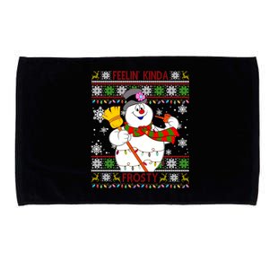 Feelin Kinda Frosty Ugly Christmas Frosty Snowman Christmas Microfiber Hand Towel