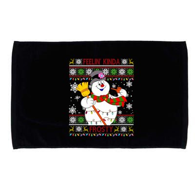 Feelin Kinda Frosty Ugly Christmas Frosty Snowman Christmas Microfiber Hand Towel