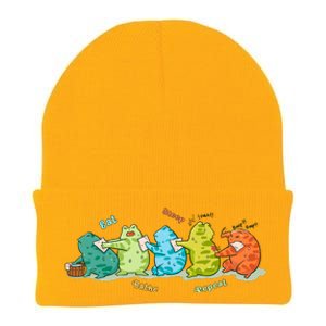 Funny Kawaii Frog Eat. Sleep. Bathe. Repeat Gift Knit Cap Winter Beanie