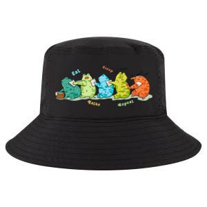 Funny Kawaii Frog Eat. Sleep. Bathe. Repeat Gift Cool Comfort Performance Bucket Hat