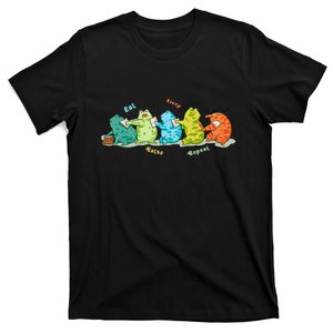 Funny Kawaii Frog Eat. Sleep. Bathe. Repeat Gift T-Shirt