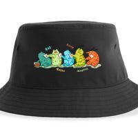 Funny Kawaii Frog Eat. Sleep. Bathe. Repeat Gift Sustainable Bucket Hat