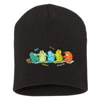 Funny Kawaii Frog Eat. Sleep. Bathe. Repeat Gift Short Acrylic Beanie