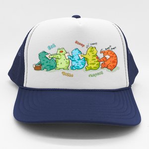 Funny Kawaii Frog Eat. Sleep. Bathe. Repeat Gift Trucker Hat