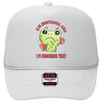 Kawaii Strawberry Frog - Cute Retro Japanese Aesthetic Gift High Crown Mesh Back Trucker Hat