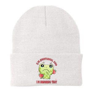 Kawaii Strawberry Frog - Cute Retro Japanese Aesthetic Gift Knit Cap Winter Beanie