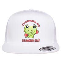 Kawaii Strawberry Frog - Cute Retro Japanese Aesthetic Gift Flat Bill Trucker Hat