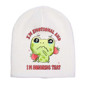 Kawaii Strawberry Frog - Cute Retro Japanese Aesthetic Gift Short Acrylic Beanie