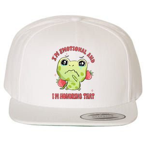 Kawaii Strawberry Frog - Cute Retro Japanese Aesthetic Gift Wool Snapback Cap