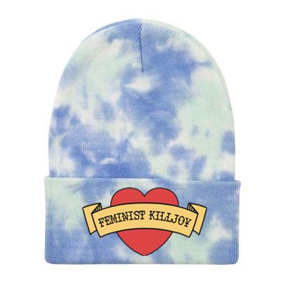 Feminist Killjoy Feminism Strong Empowert Heart Gift Tie Dye 12in Knit Beanie