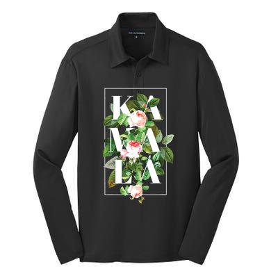 Floral Kamala Silk Touch Performance Long Sleeve Polo