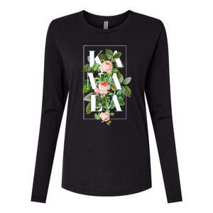 Floral Kamala Womens Cotton Relaxed Long Sleeve T-Shirt