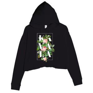 Floral Kamala Crop Fleece Hoodie