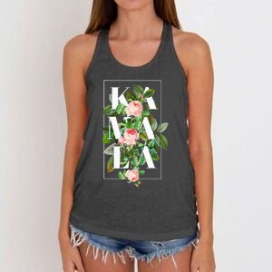 Floral Kamala Women's Knotted Racerback Tank