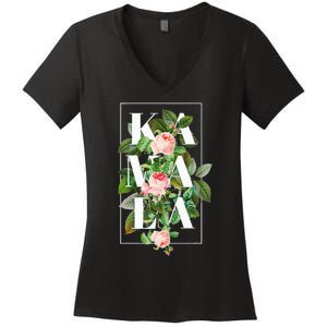 Floral Kamala Women's V-Neck T-Shirt