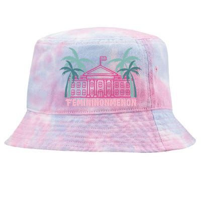 Femininonmenon Kamala For President Funny Election 2024 Tie-Dyed Bucket Hat