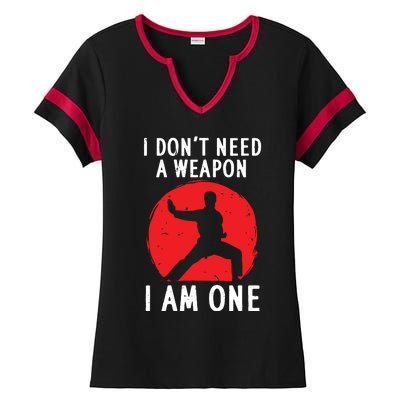 Funny Karate For Women Karate Black Belt Martial Arts Ladies Halftime Notch Neck Tee