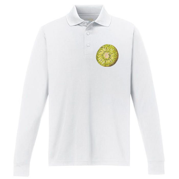 Funny Kiwi Fruit Vacation Beach Kiwi Lovers Performance Long Sleeve Polo