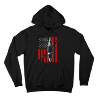 Funny Kayaking Gift For  Cool American Flag Kayak Hoodie