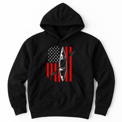 Funny Kayaking Gift For  Cool American Flag Kayak Hoodie