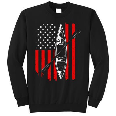 Funny Kayaking Gift For  Cool American Flag Kayak Sweatshirt