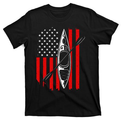 Funny Kayaking Gift For  Cool American Flag Kayak T-Shirt