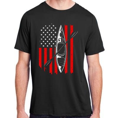 Funny Kayaking Gift For  Cool American Flag Kayak Adult ChromaSoft Performance T-Shirt