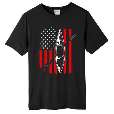 Funny Kayaking Gift For  Cool American Flag Kayak Tall Fusion ChromaSoft Performance T-Shirt